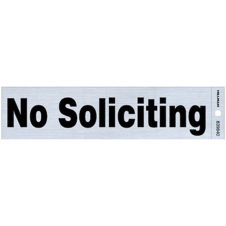 English Silver No Soliciting Decal 2 In. H X 8 In. W, 6PK
